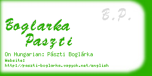 boglarka paszti business card