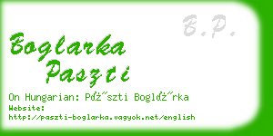boglarka paszti business card